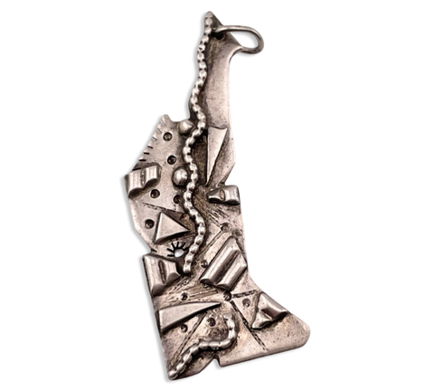 sterling silver abstract artisan pendant