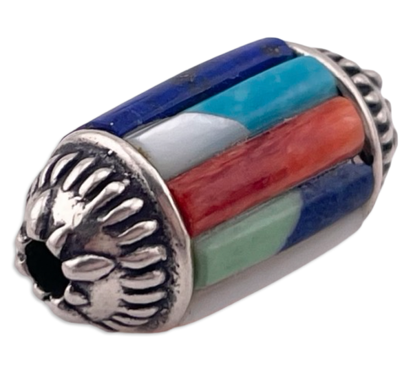 sterling silver Carolyn Pollack multi-stone barrel bead pendant