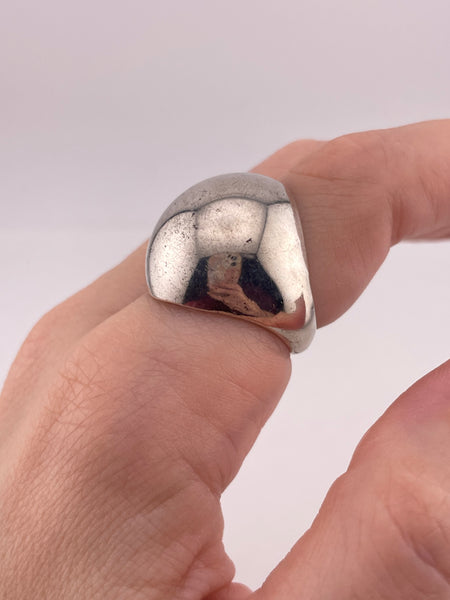 size 8.25 sterling silver stoneless dome ring