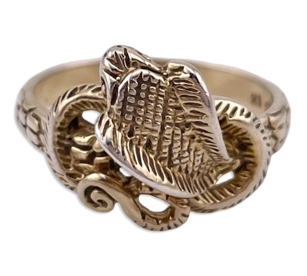 size 6.25 sterling silver gold wash snake ring