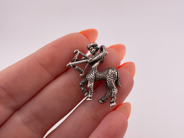 sterling silver figural Sagittarius the Archer zodiac sign pendant