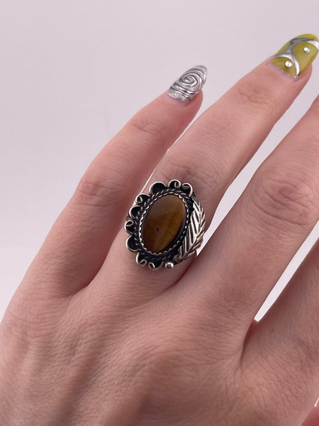 size 6.5 sterling silver tiger's eye ring