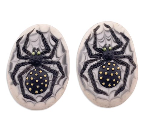 clay spider post earrings