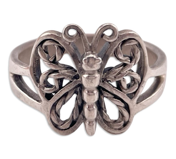 size 8.25 sterling silver butterfly ring