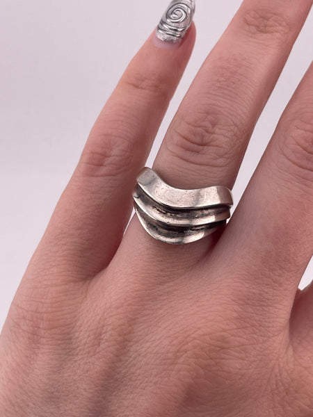 size 6.5 sterling silver chunky stoneless textured ring
