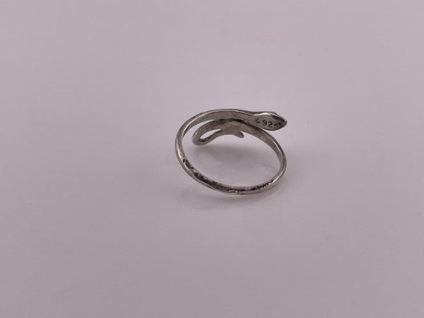 size 6 sterling silver etched snake ring