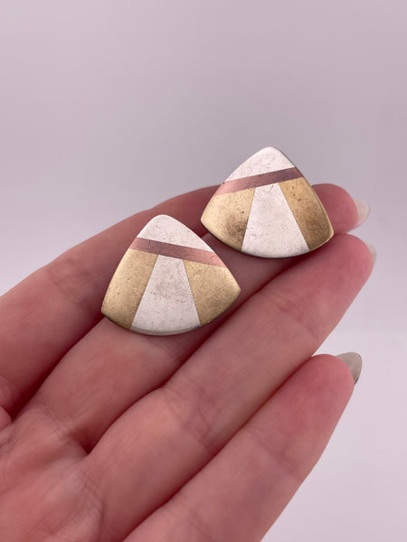 sterling silver mixed metal post earrings