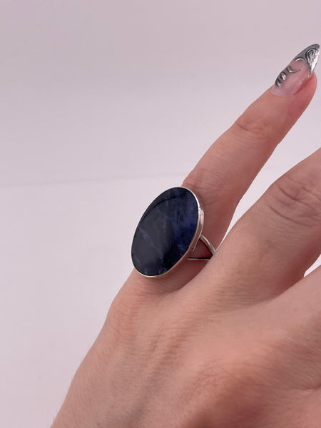 size 5 sterling silver Mexican sodalite ring