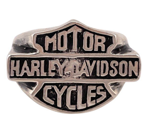 size 10.5 sterling silver motorcycles emblem ring **AS IS**