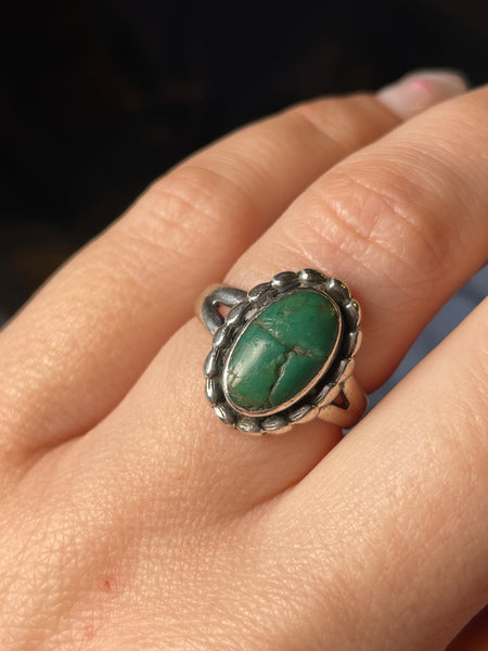 size 6.5 sterling silver Bell Trading Post turquoise ring **AS IS**