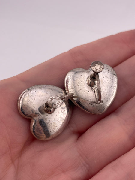 sterling silver etched dragon gunmetal screw-back earrings