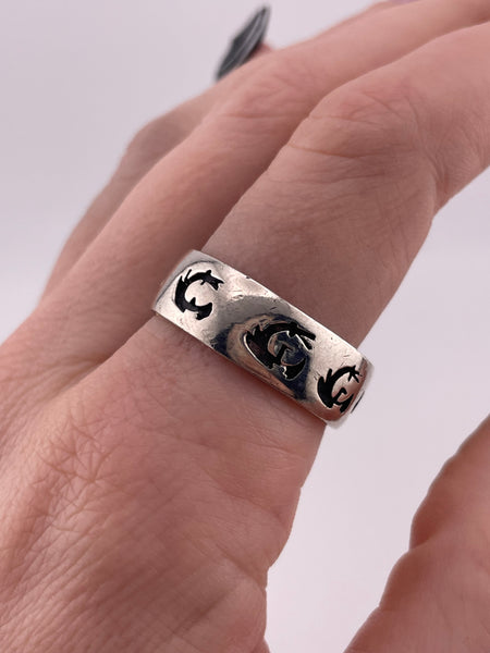 size 10.75 sterling silver dragon band ring
