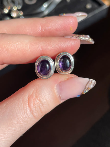 sterling silver amethyst post earrings ***Non sterling posts***