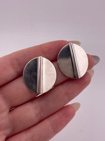 sterling silver Pearce signed artisan center bend post earrings ***Non-Sterling Posts***