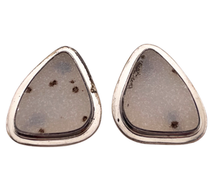 sterling silver druzy post earrings