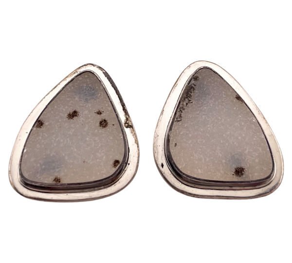 sterling silver druzy post earrings