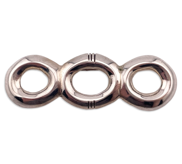 sterling silver triple circle brooch