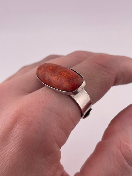 size 6-12 adjustable sterling silver spiny oyster ring