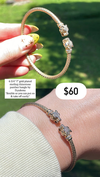 RESERVED PRIVATE LISTING -- sterling silver panther bracelet C22