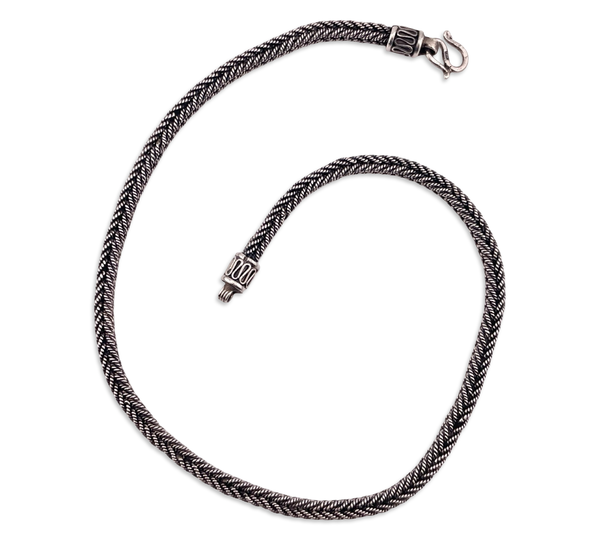 sterling silver 18" heavy 58 grams box wheat chain necklace