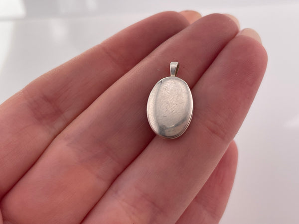 sterling silver small oval locket pendant