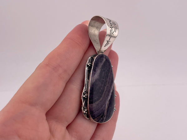 sterling silver 2-1/2" Desert Rose Trading amethyst pendant