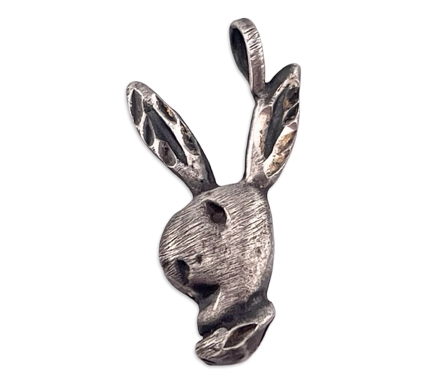 sterling silver rabbit head pendant