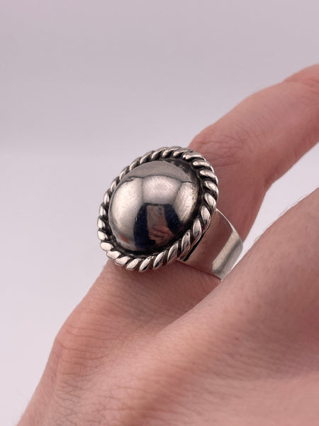 size 5.75 sterling silver stoneless dome rope border ring