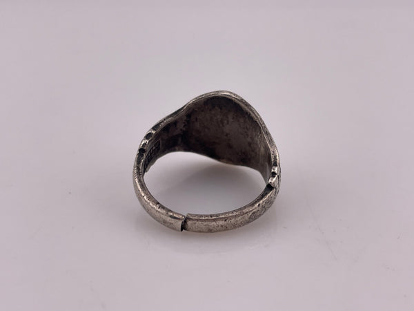 size 10.25 sterling silver & 14k gold eagle signet ring **AS IS**