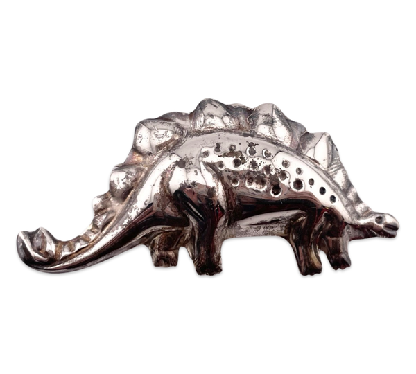 sterling silver pressed dinosaur stegosaurus pin brooch