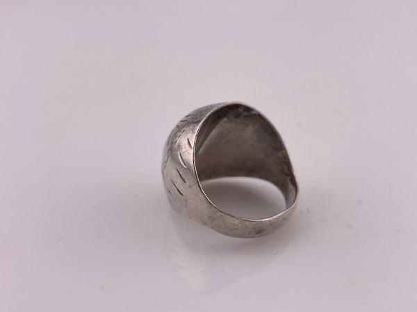 size 6.75 sterling silver hollow etched dome ring