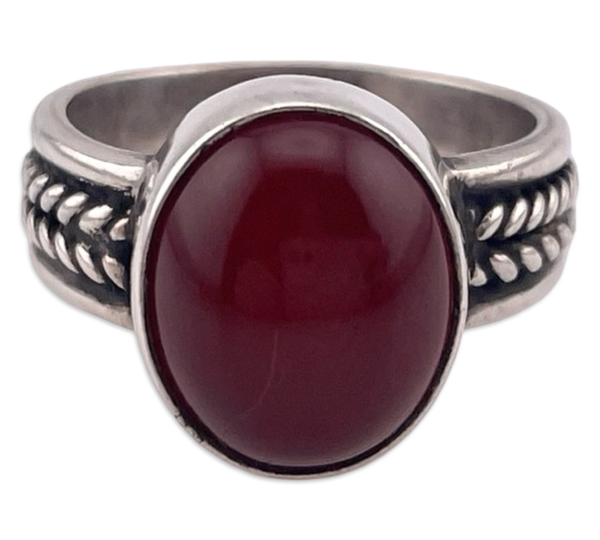 size 5.5 sterling silver carnelian ring