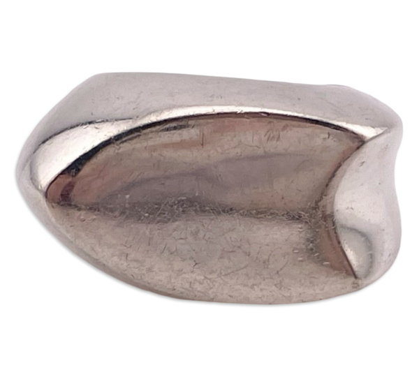 size 6 sterling silver chunky stoneless abstract ring