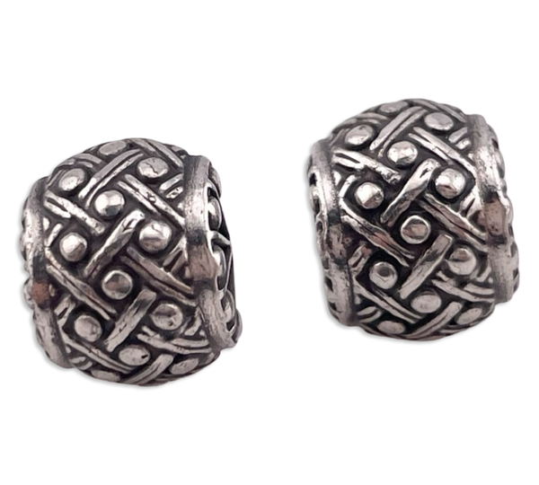 sterling silver stoneless textured post earrings