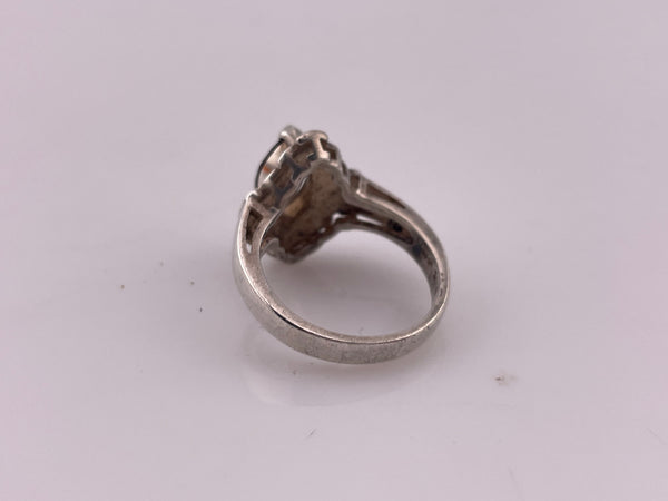 size 6 sterling silver smoky quartz ring