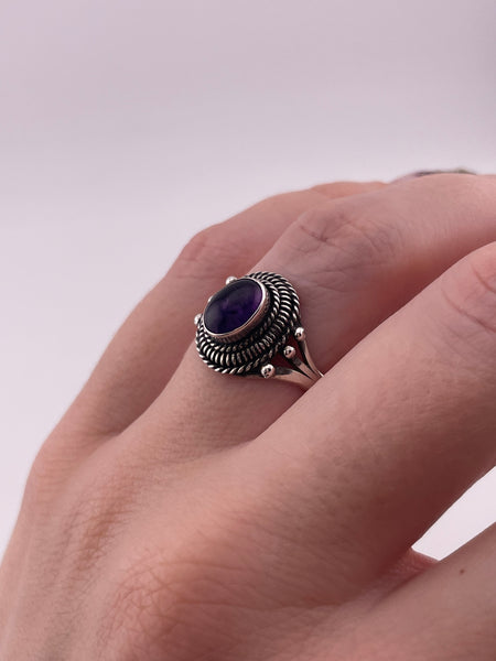 size 7.25 sterling silver amethyst ring