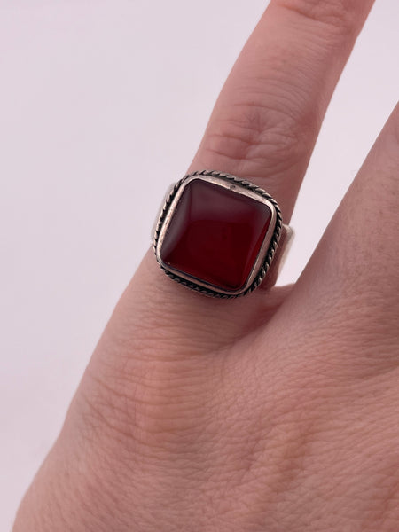 size 5.25 sterling silver carnelian ring