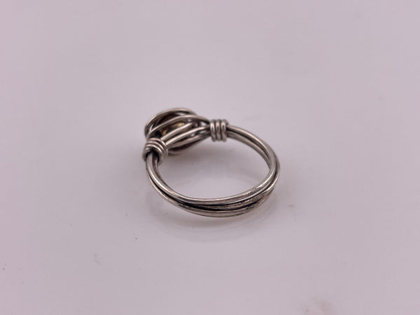 size 6 sterling silver gold plated wire wrapped ring