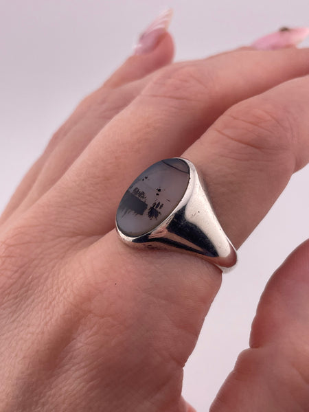 size 9.5 sterling silver Montana agate ring