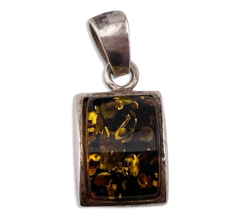 sterling silver amber pendant