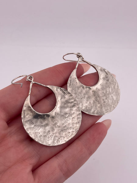 sterling silver Silpada stoneless hammered dangle earrings
