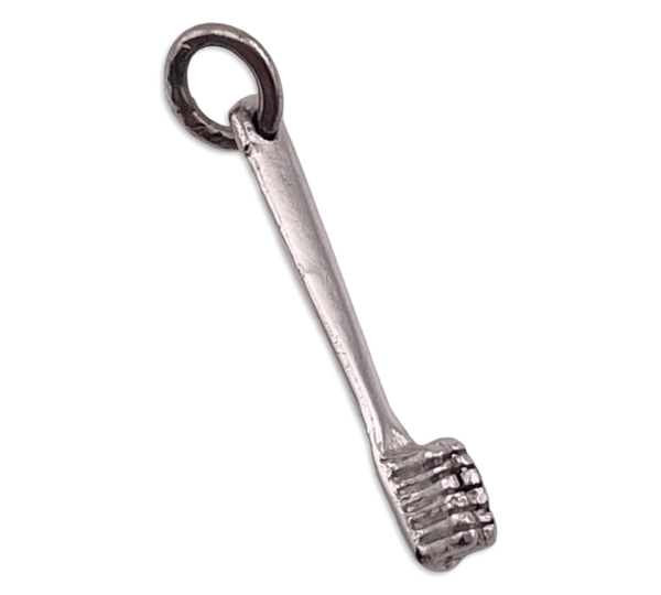 sterling silver rhodium plated toothbrush pendant