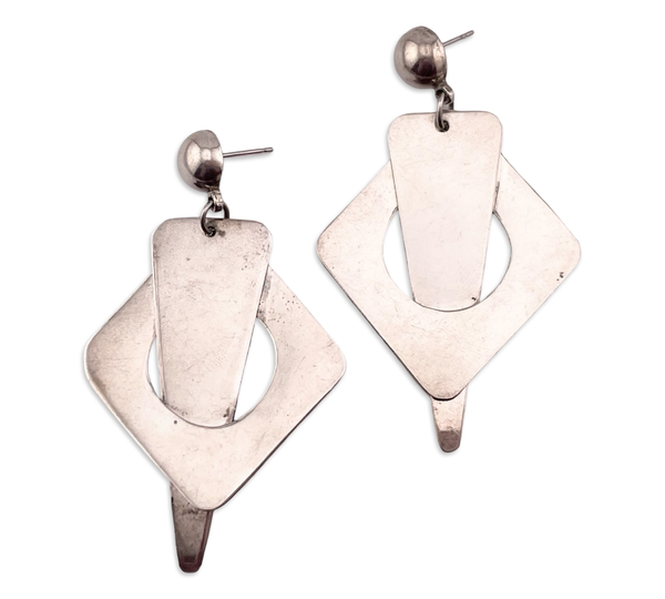 sterling silver 2-3/4" stoneless post dangle earrings ***Non Sterling Posts***