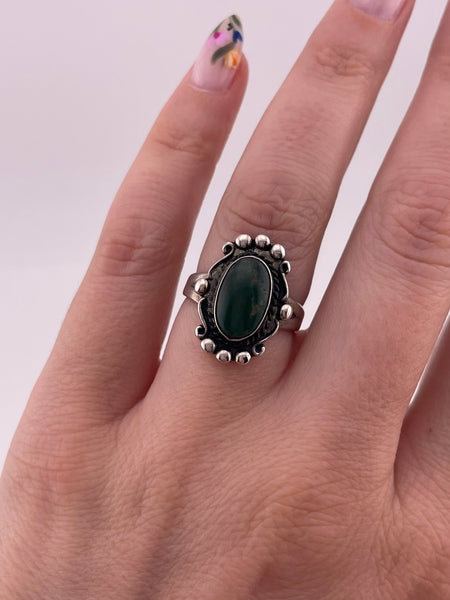 size 6.5 sterling silver Bell Trading Post green turquoise ring