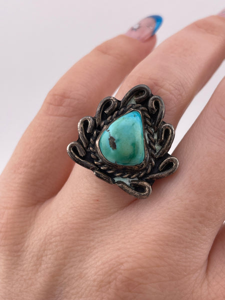 size 5.5 sterling silver turquoise ring