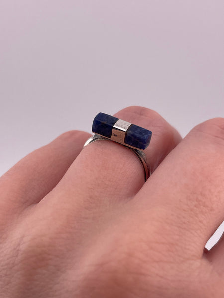 size 6.5 sterling silver sodalite ring ***AS IS***
