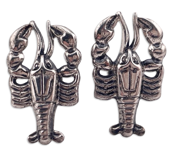 sterling silver rhodium plated lobster screw-back earrings