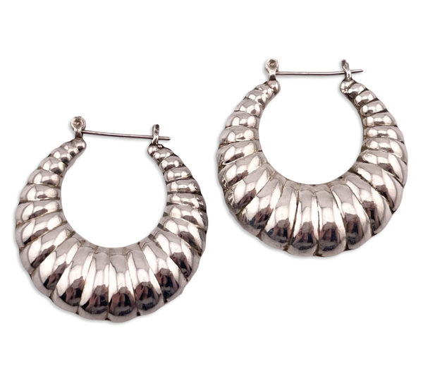 sterling silver shrimp hoop earrings