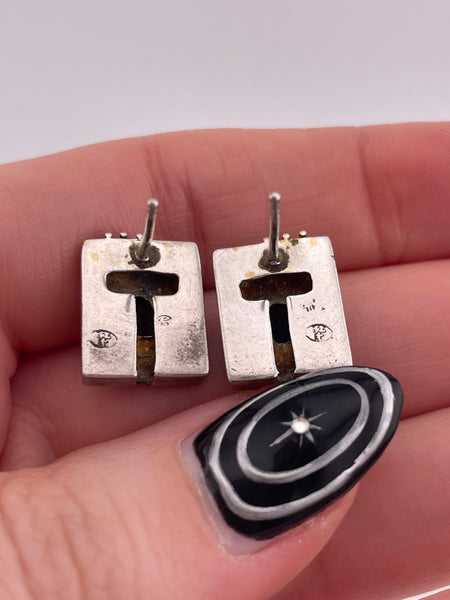 sterling silver & gold plated faceted iolite post earrings