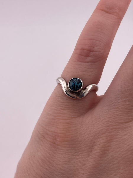 size 5.5 sterling silver turquoise ring